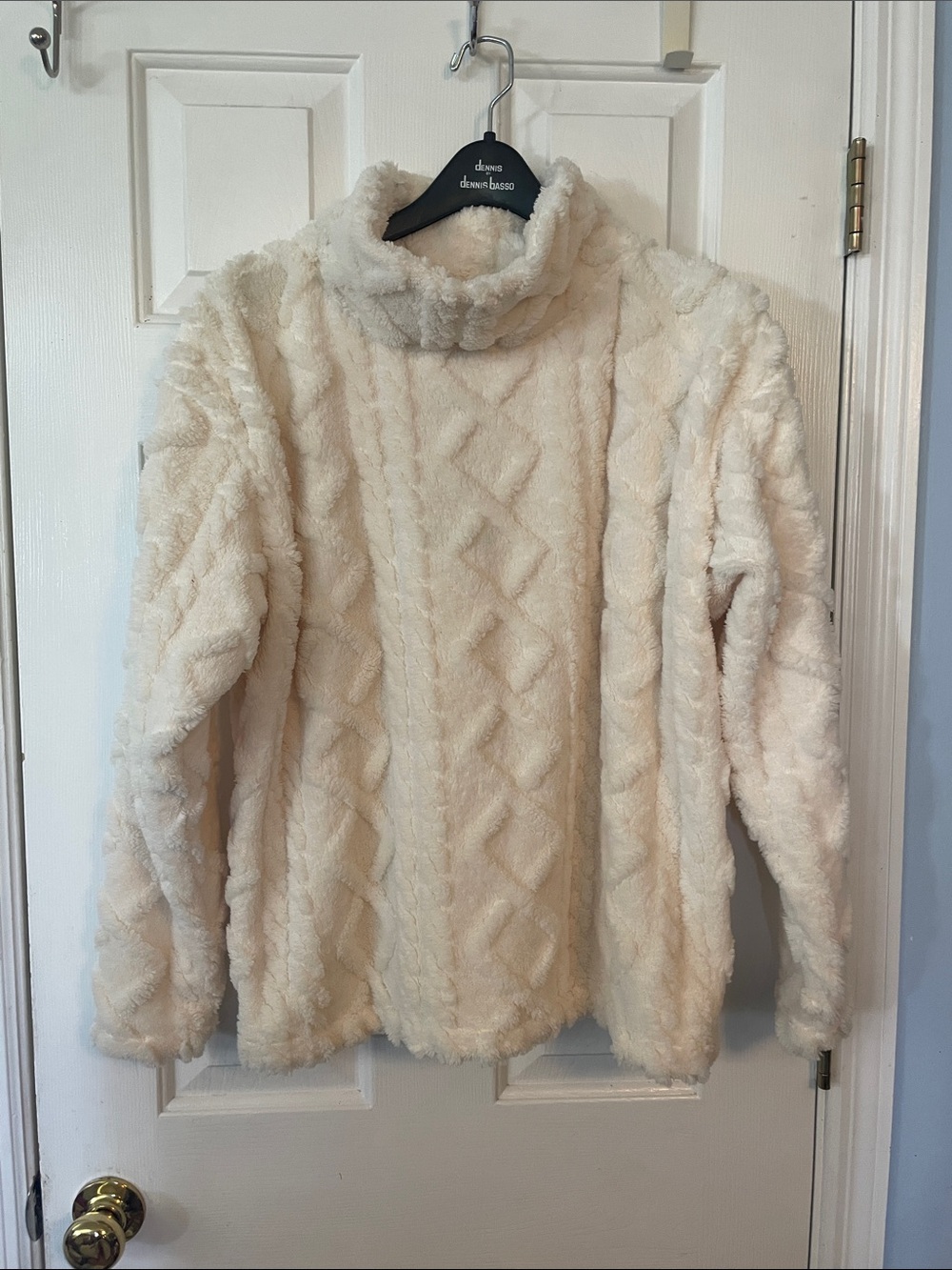 Eddie Bauer Cream Sherpa Turtleneck Sweater